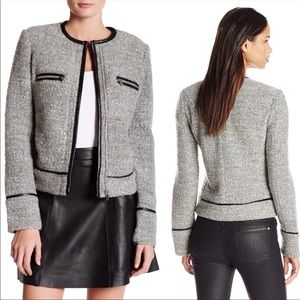 Joie foxworthy boucle zip front blazer/jacket size Medium